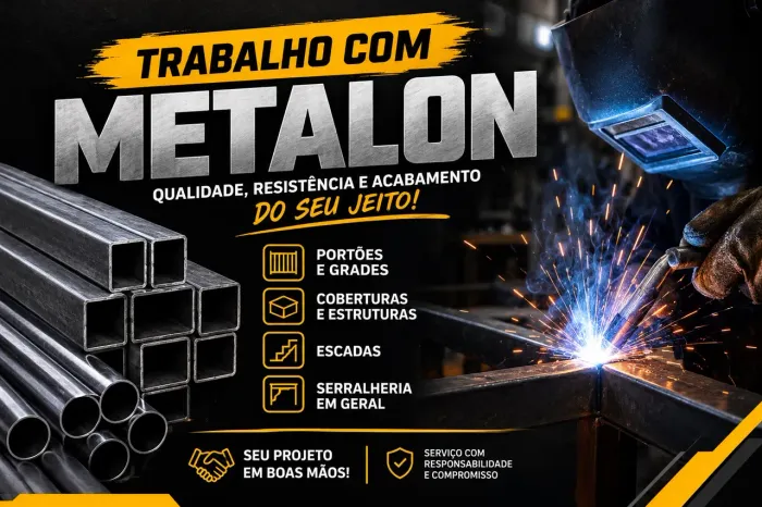 Serviços com Metalon e Serralheria em Geral | Portões, Grades e Coberturas