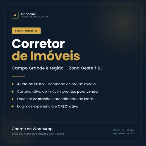 Título: Corretor de Imóveis com experiência - Campo Grande (CRECI ativo)