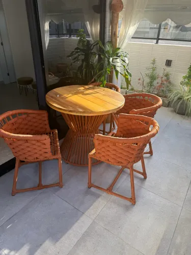 Conj mesa jardim 4cadeiras