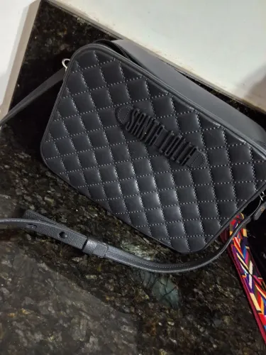 Bolsa Preta Santa Lolla Grande de Borracha - Ótimo Estado