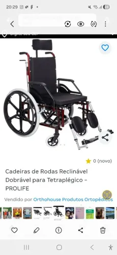 Cadeira de rodas reclinável