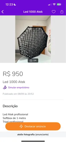 Softbox grande 1 metro