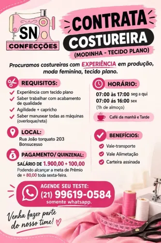 SN CONTRATA COSTUREIRA