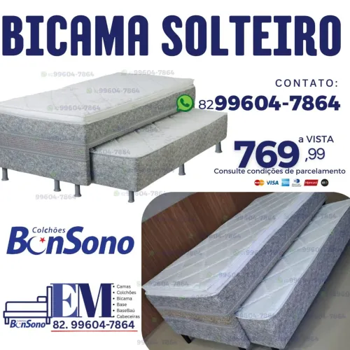 Bicama bibox pronta entrega Bonsono itens novos de fabrica com cama auxiliar molas espuma