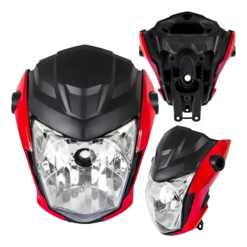 Kit Farol Frente Completa Aranha Honda Cg Fan 160 Cor Vermelho