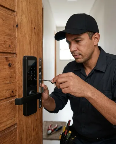 Serviço de instalação fechadura eletrônica e acabamento residencial