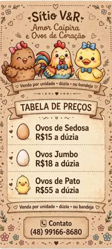 Ovos caipiras de pata, galinha e gansa