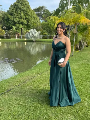 Vestido de Festa Casamento Madrinha Longo Verde Luxo P