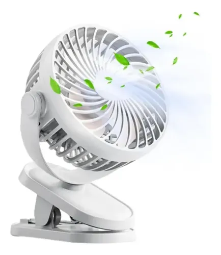 Mini Ventilador Com Clipe Recarregável Usb Silencioso