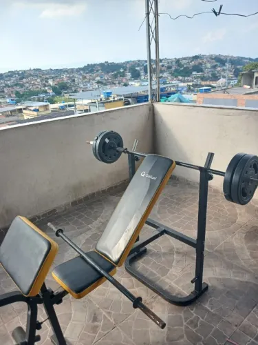 kit academia supino mais 110kg com barras e kits