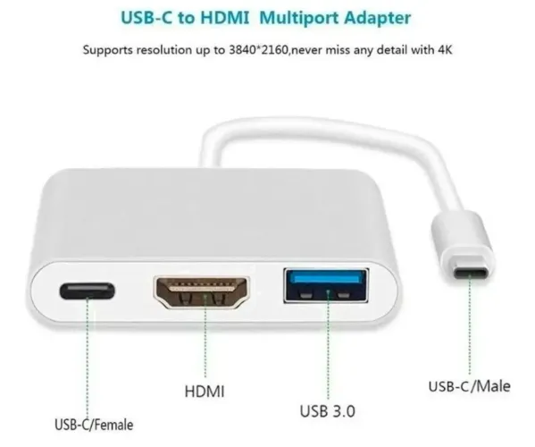 Adaptador Hub usb C pra hdmi 4k