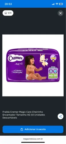 Fralda Cremer Tamanho xg