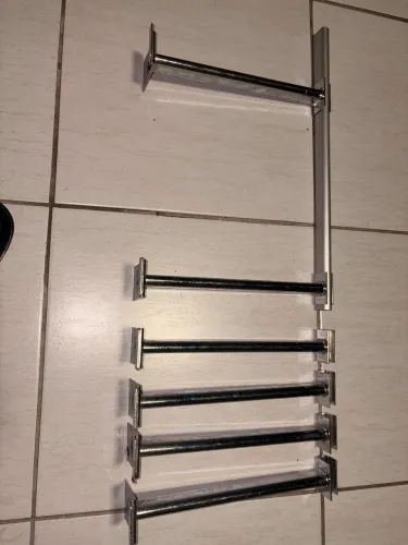 3 pares de araras cromadas