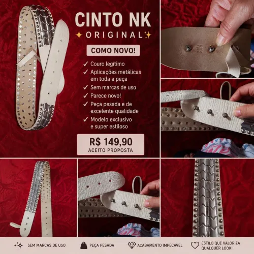 Cinto couro legítimo nk