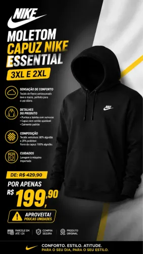 Moletom Capuz Nike Essential