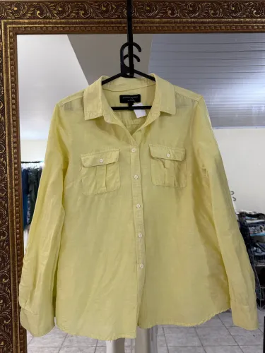 Camisa verde lima/ amarelo claro Banana Republic