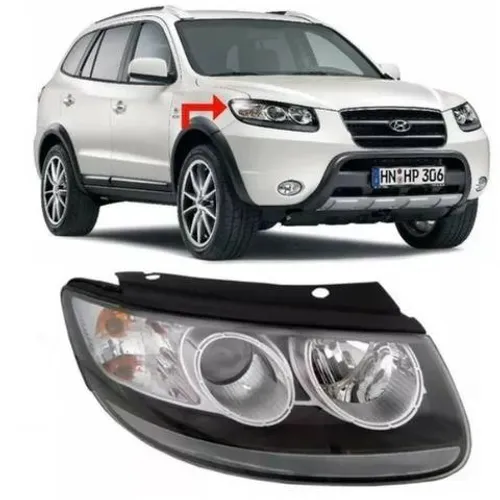 Farol Preto Hyundai Santa Fe 2007 2008 2009 2010 Direito