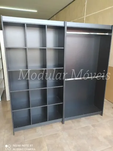 Cabideiro Duplo + Colmeira - Preto 100% MDF