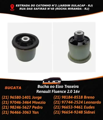 Bucha oo Eixo Traseira Renault Fluence 2.0 16v