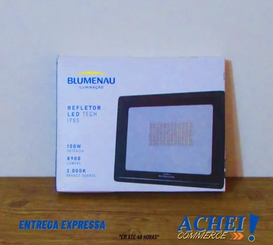 Refletor Led Tech Bivolt 100w 3.000k Preto - Novo