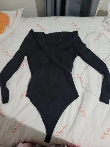 Boddy com bojo manga comprida preto NOVO 