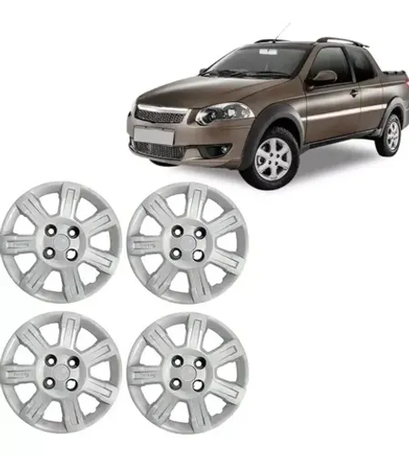 Jogo 4 Peças - Calota Aro 14  - Fiat Strada Trekking 2014 - Grid
