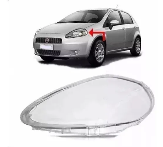 Lente Farol Fiat Punto 2007 2008 2009 2010 2011 Esquerdo