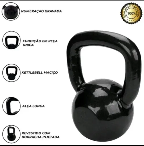 Kettlebell 4kg Revestido com Borracha Injetada