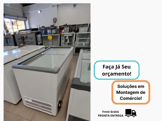 Congelador tampa de Vidro 411L Fricon