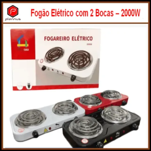 *** Fogão / Fogareiro Elétrico com 2 Bocas e 5 Temperaturas 2000w (z527)