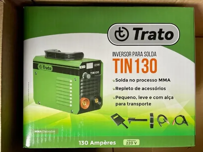 Máquina de Solda Inversora 130A Mma Profissional 220v Trato + Acessórios com Mascara