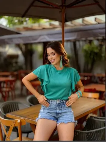 Blusas no caneladinho tamanho único