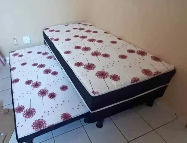 Cama box solteiro com auxiliar