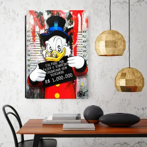 Quadro Tio Patinhas Linha Luxo 60cmx40cm - Promoção