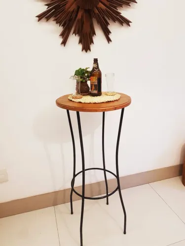 Mesa Bistrô Fixa Tampo 50cm Rústica