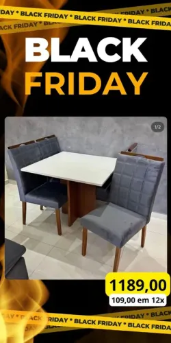 Mesa de Jantar 4 Cadeiras - R$ 1.189,00