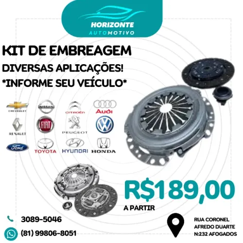 Kit de embreagem diversas aplicações *informe seu carro*