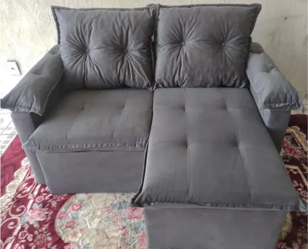 Pague na entrega ! Sofá Cinza modelo Texas Luxo - medida 1.40- Conforto e Elegância