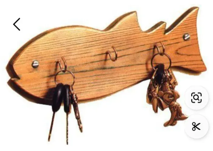 Porta-Chaves Peixe em Madeira - Decoração Rustica