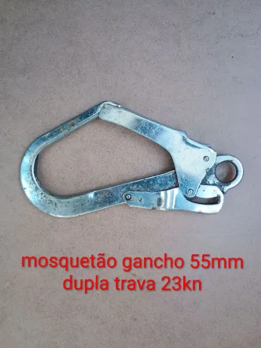 Mosquetão gancho 55mm dupla trava 23kn