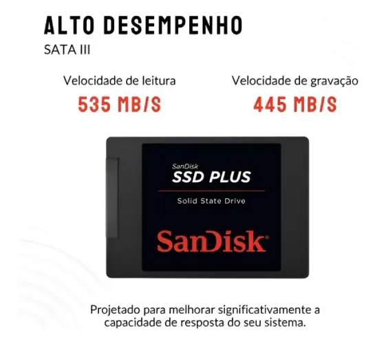 SSd 480 gb sata 3.6 gb/s com sistema operacional