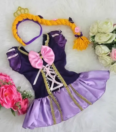 Fantasia Rapunzel bebê, GG (9-12 meses)
