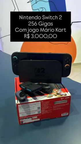 Nintendo Switch 2 / 256GB / Jogo Mario Kart / R$ 3.000,00