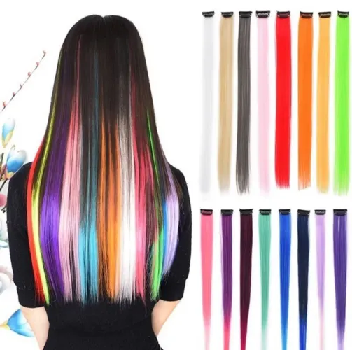 Tic Tac Mechas Coloridas para Cabelo Fantasia Carnaval - Diversas Cores