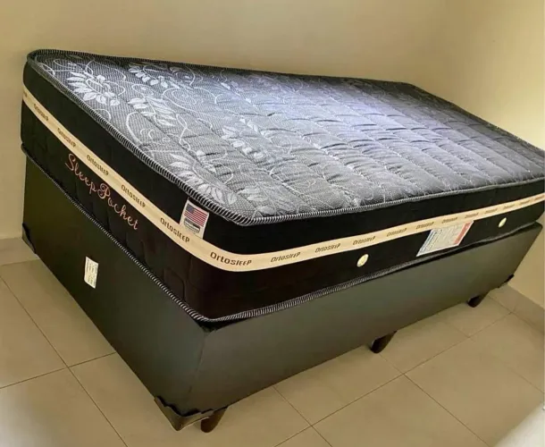 Cama solteiro box e colchão 