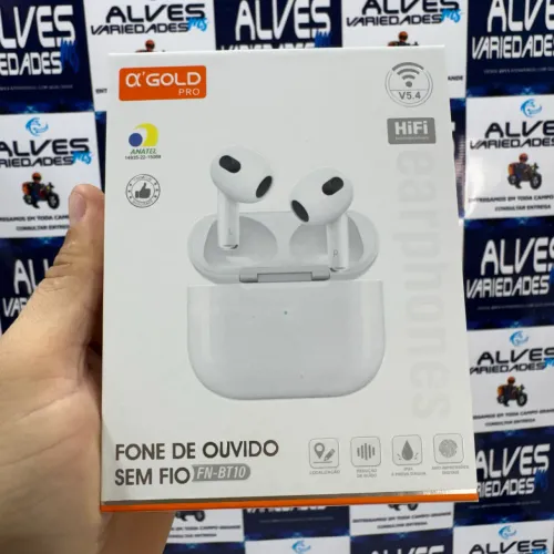 Fone de ouvido sem fio Bluetooth Airpods FN-BT10 Pro (Anatel)