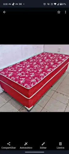 Cama Box solteiro Rosa Floral