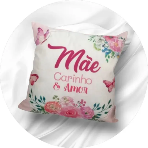 Capa para Almofada Decorativa Mãe Carinho & Amor