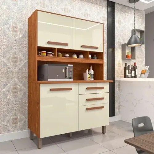 Armário de Cozinha Sofia 4 Portas 2 Gavetas, Frete Grátis, Pague na Entrega, Cartão 12x!