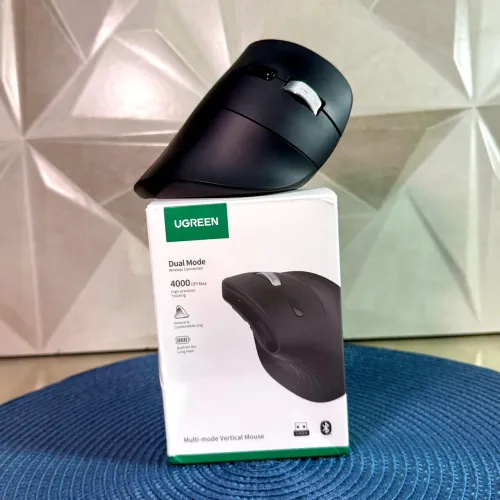 Mouse Vertical Sem Fio UGREEN - Bluetooth e Wireless